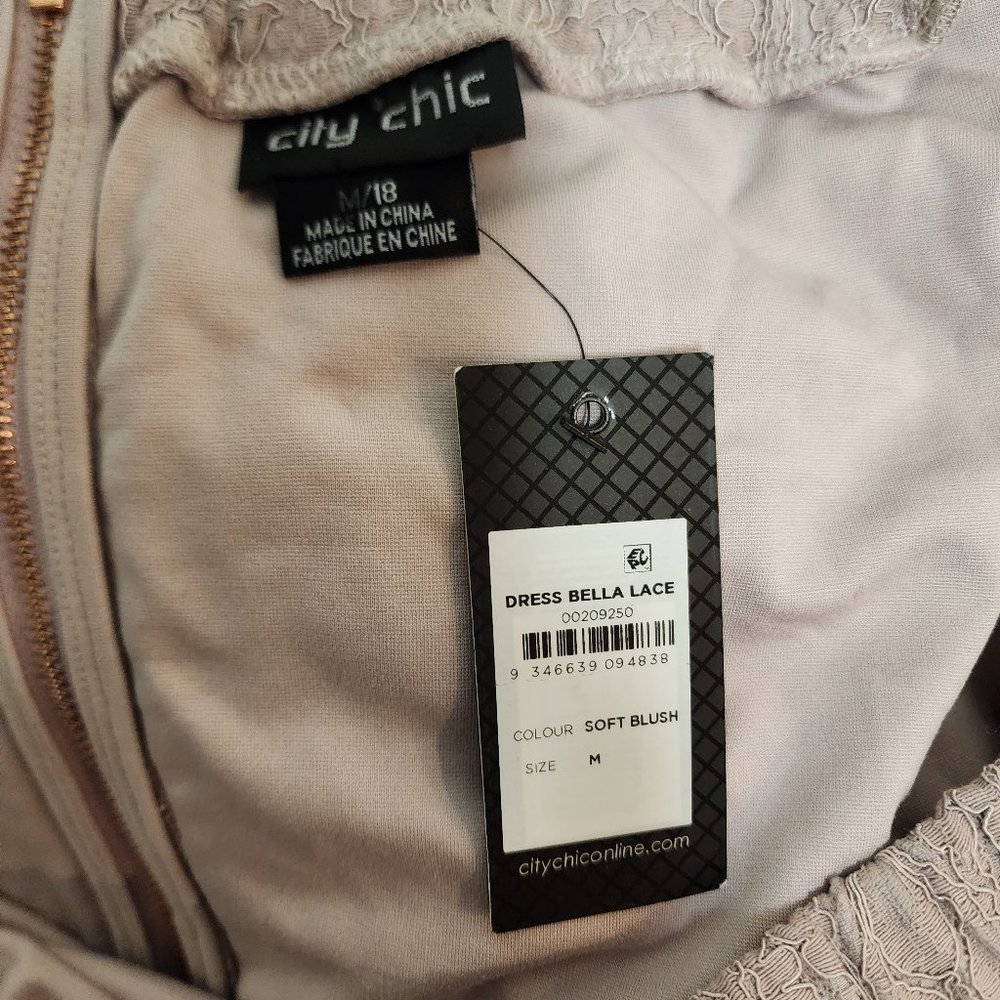 NWT City Chic Dress Bella Lace Soft Blush M = 18 = 2X - Picture 5 of 5